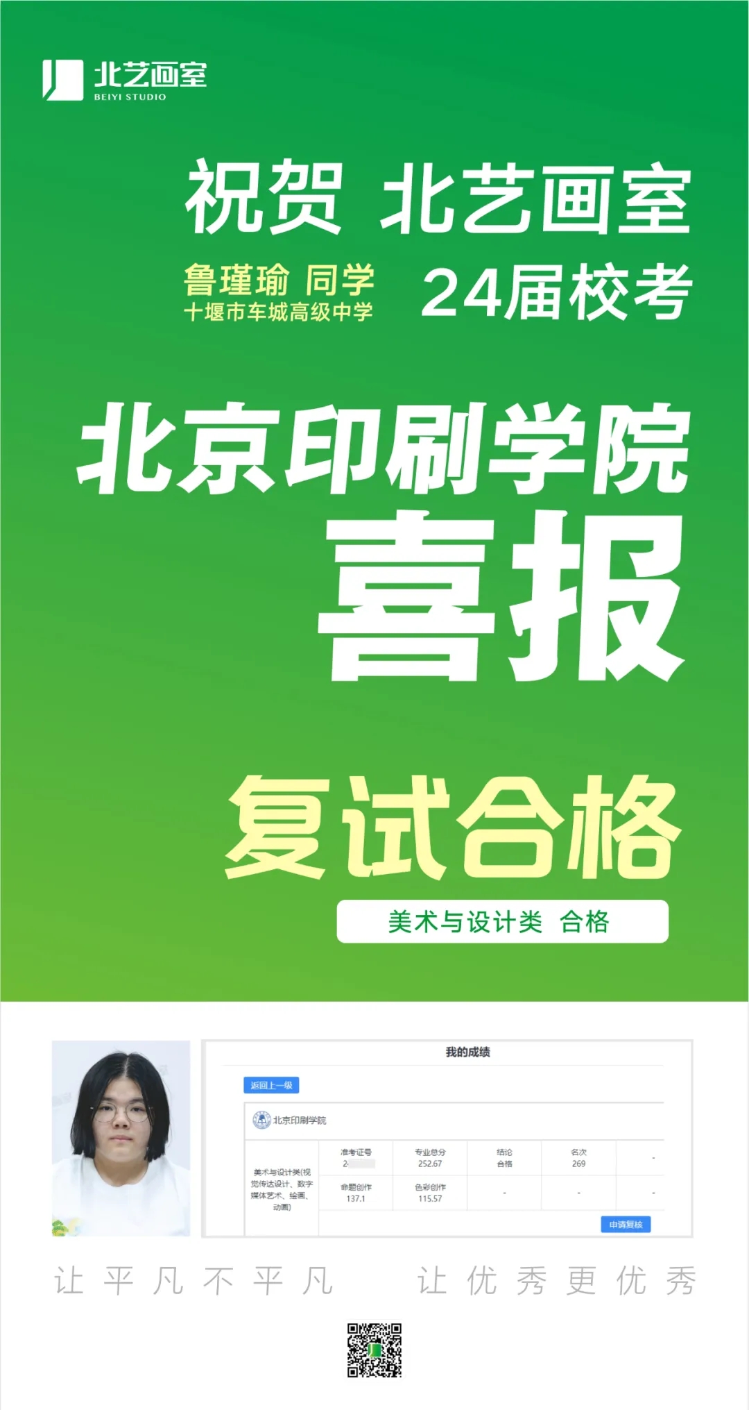 北藝畫室2024屆北京印刷學院復試優(yōu)秀學員