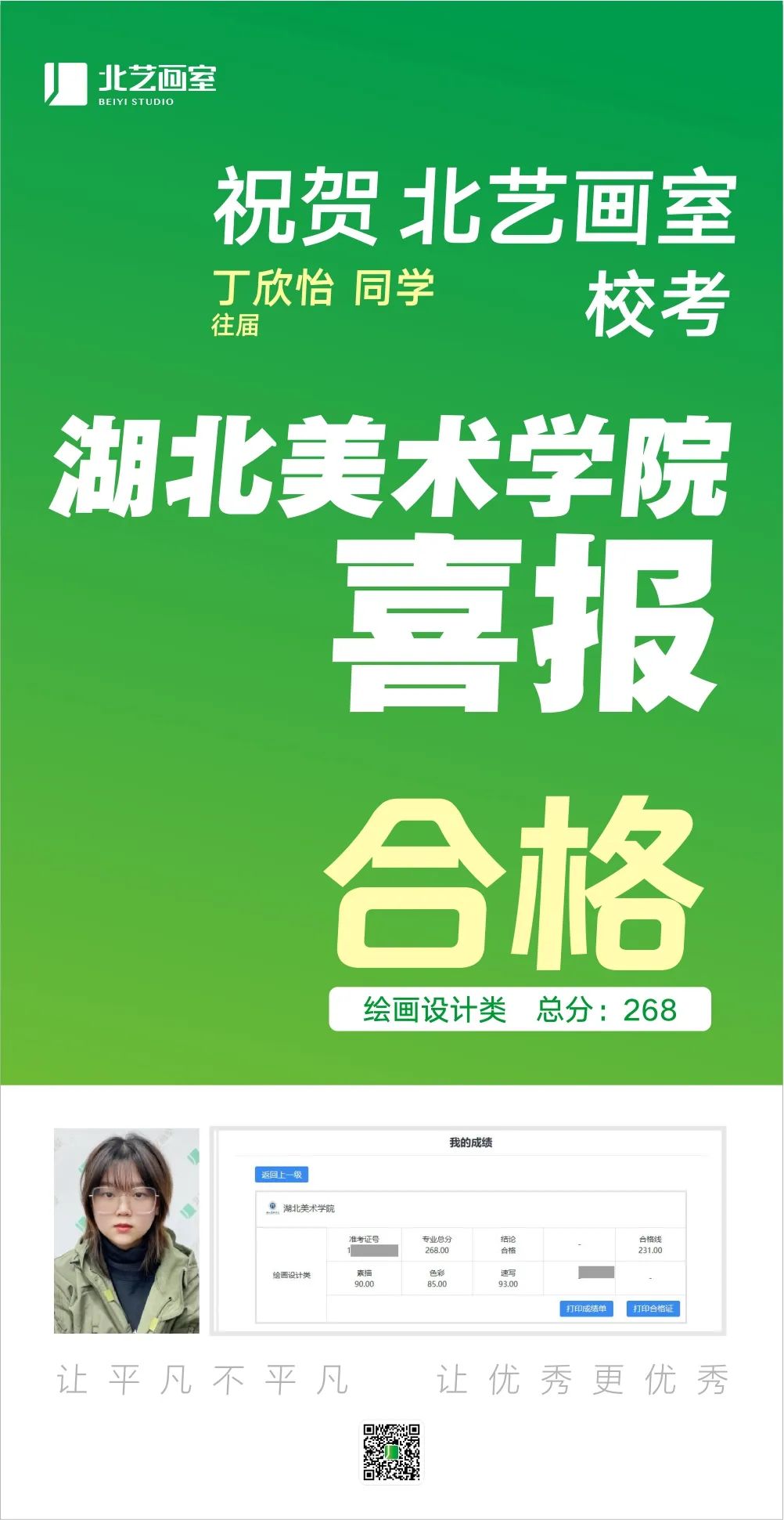 北藝畫室2023屆湖美校考喜報