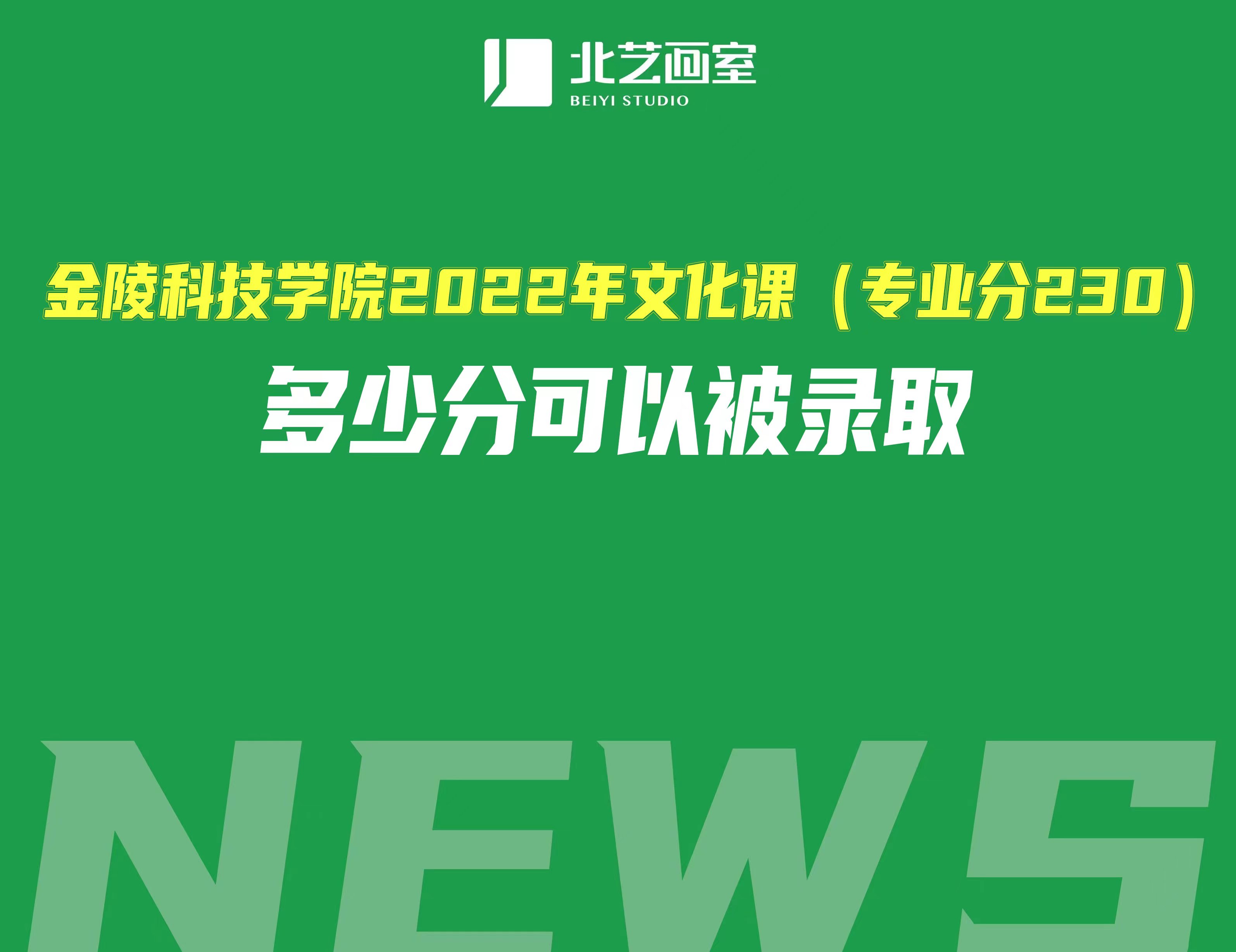 金陵科技學(xué)院2022年文化課（專業(yè)分230）多少分可以被錄取