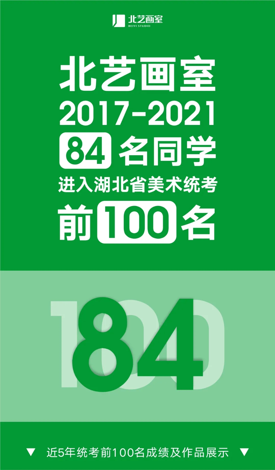 北藝近5年統(tǒng)考前100名成績及優(yōu)秀學員作品