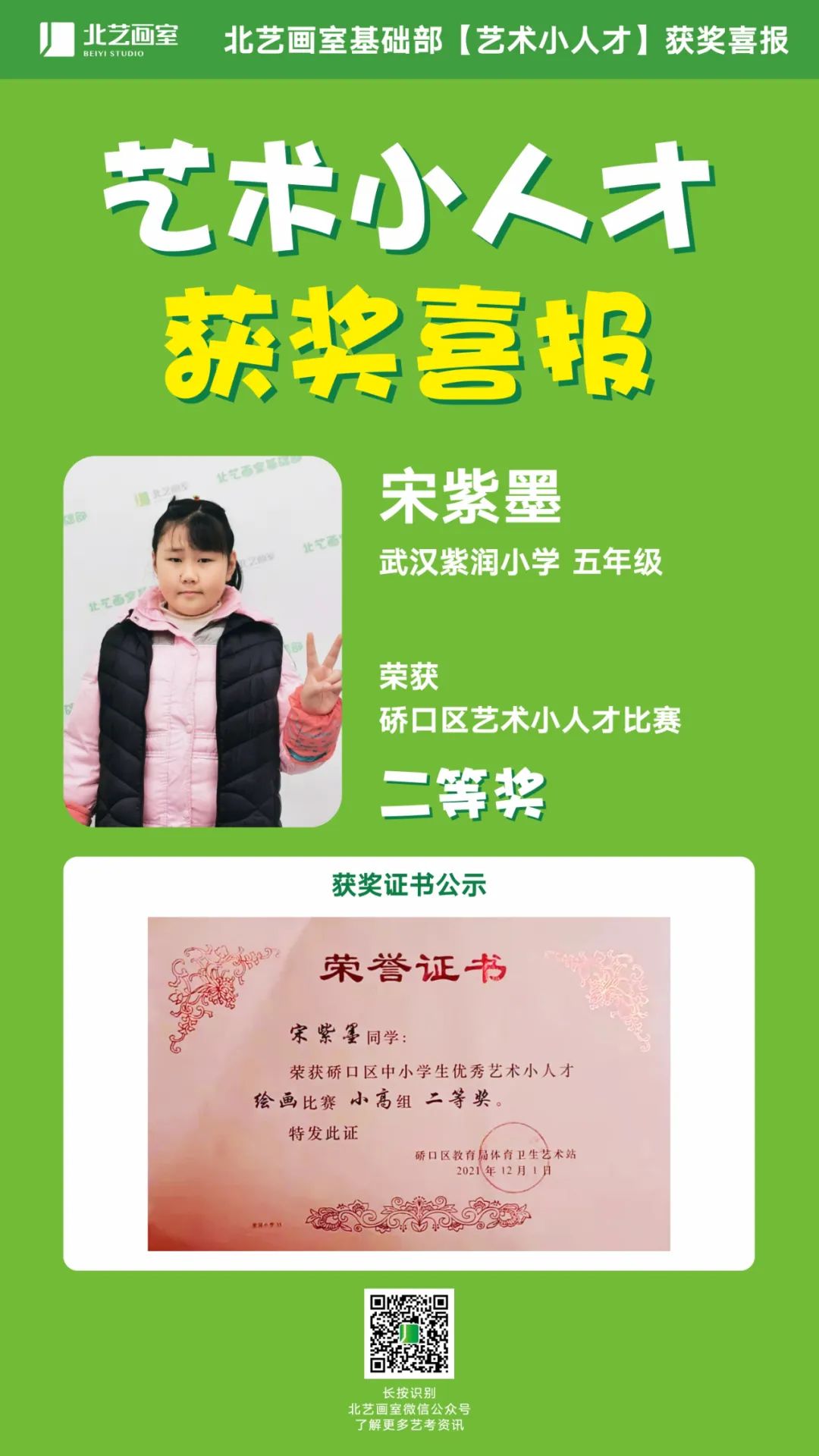 北藝藝術(shù)小人才獲獎名單