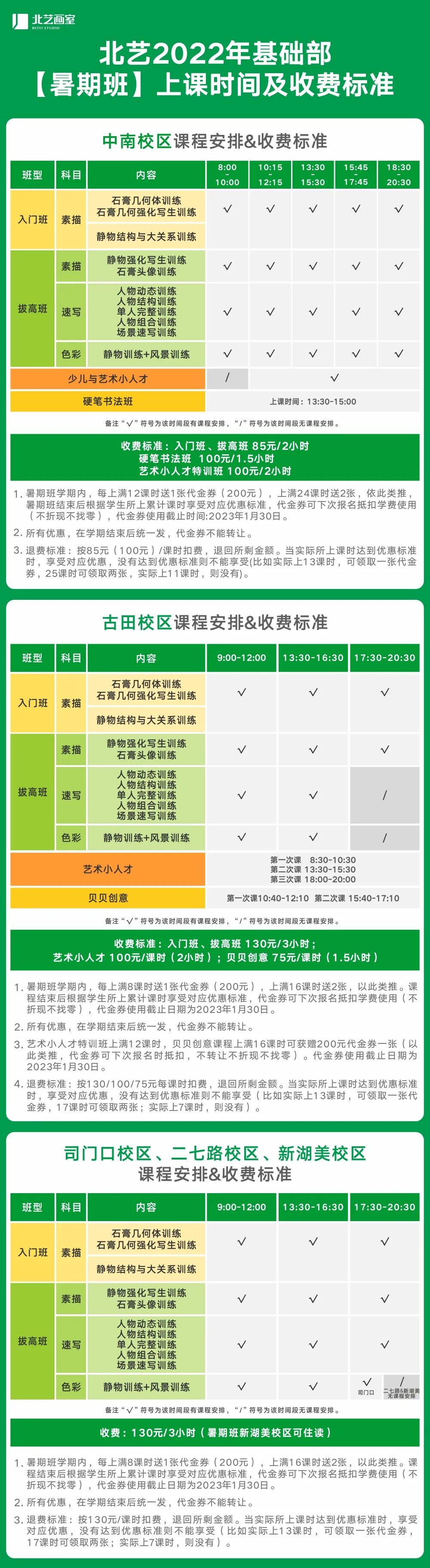 課程安排&收費(fèi)標(biāo)準(zhǔn)