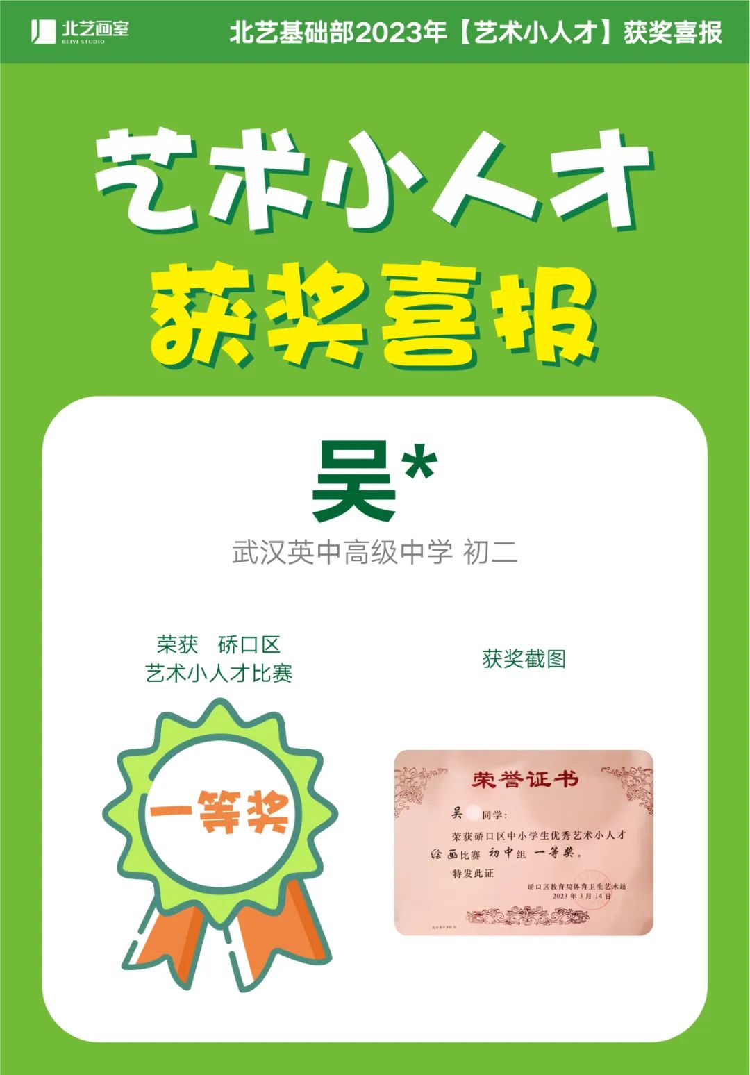 武漢藝術(shù)小人才獲獎(jiǎng)名單