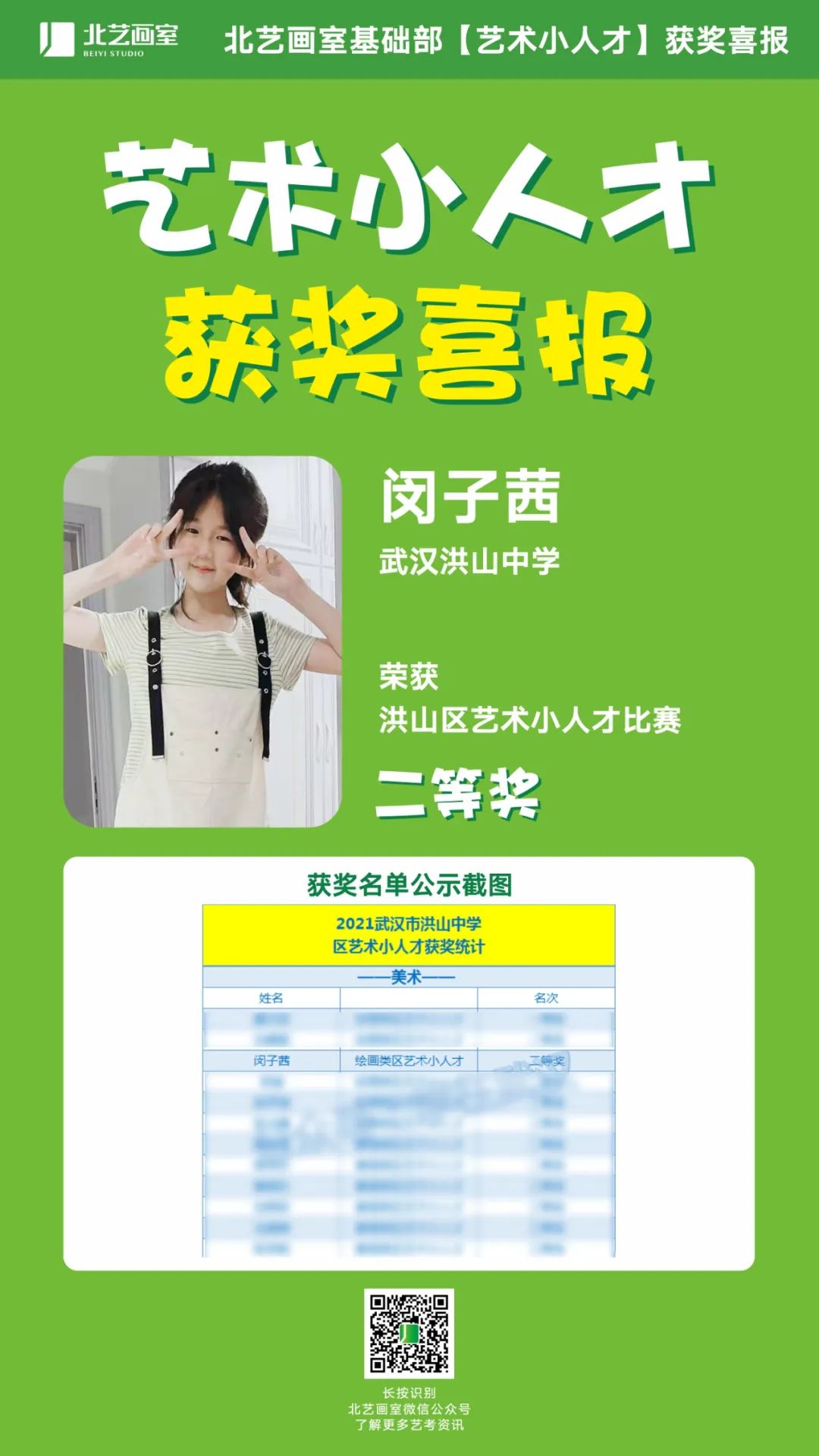 北藝藝術(shù)小人才獲獎名單
