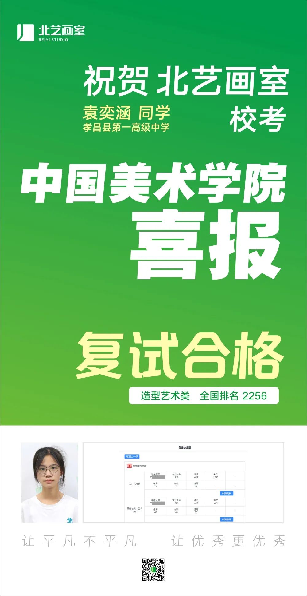 北藝國(guó)美?？紡?fù)試成績(jī)