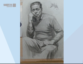 素描半身像（男中年）畫法的講解示范