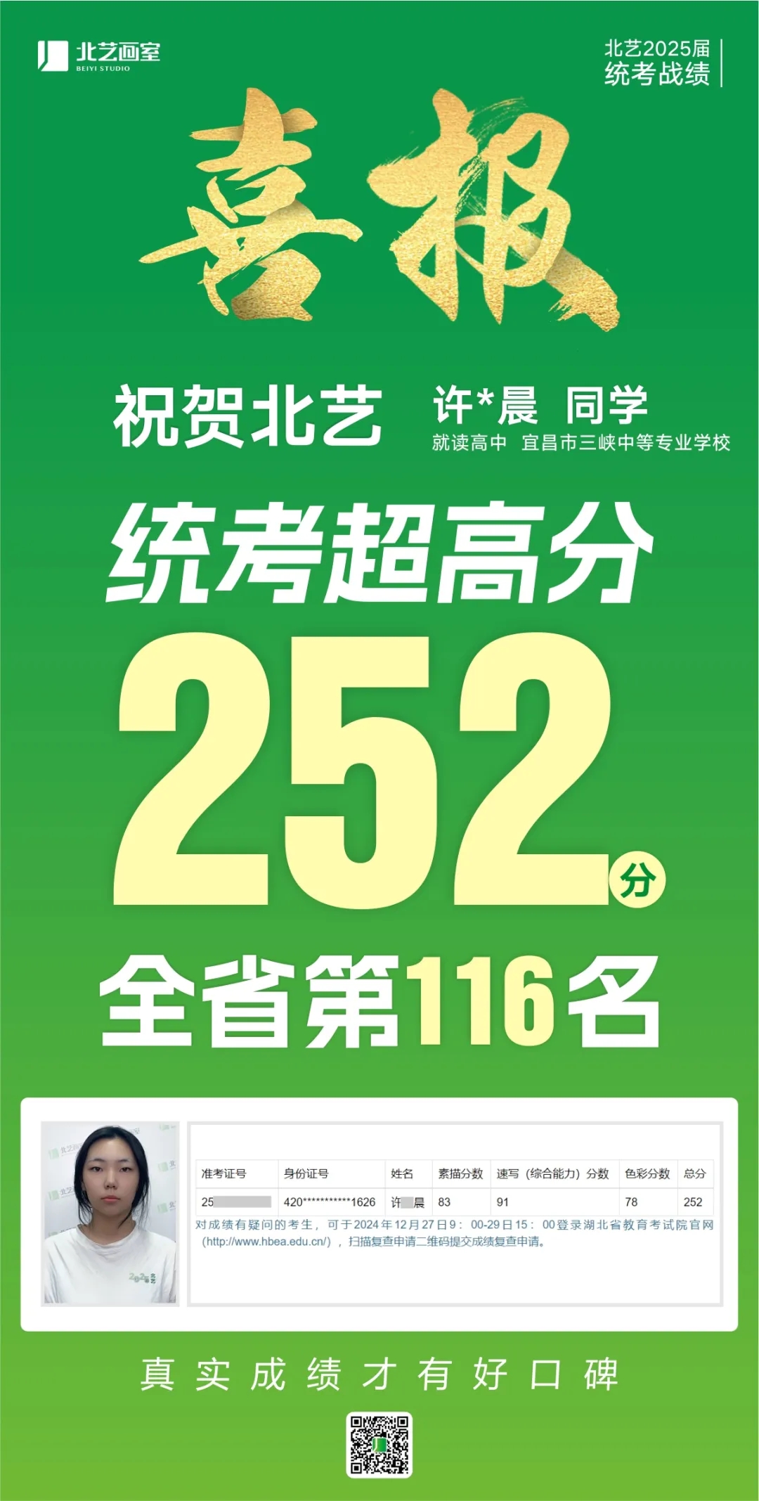 武漢北藝畫室2025屆美術(shù)統(tǒng)考成績