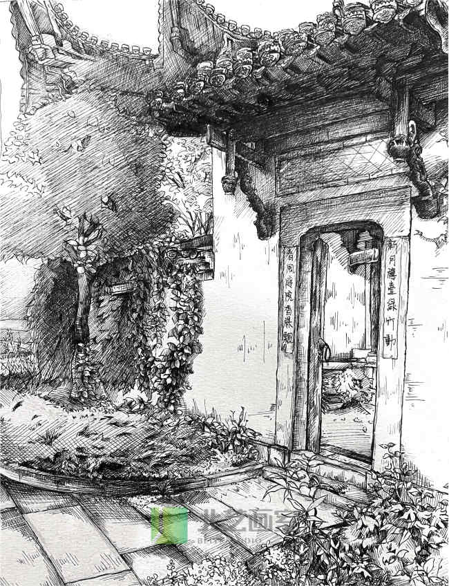 北藝畫室風(fēng)景速寫作品賞析