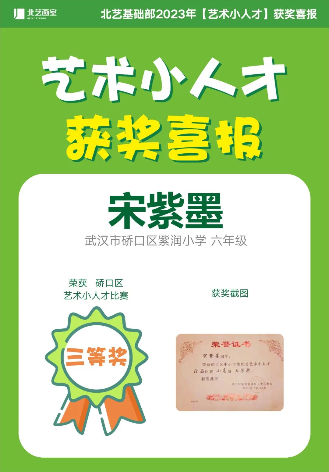 武漢藝術(shù)小人才獲獎(jiǎng)名單