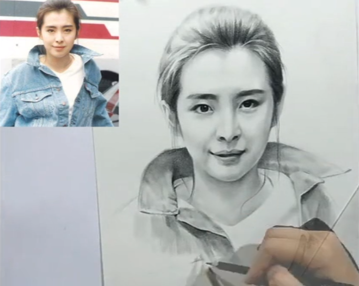 王祖賢—素描手繪肖像畫